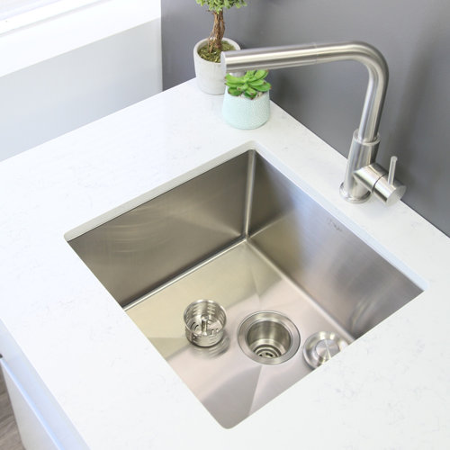 Stylish Aqua Undermount 19" Stainless Steel Single Bowl Kitchen Sink & Reviews Wayfair